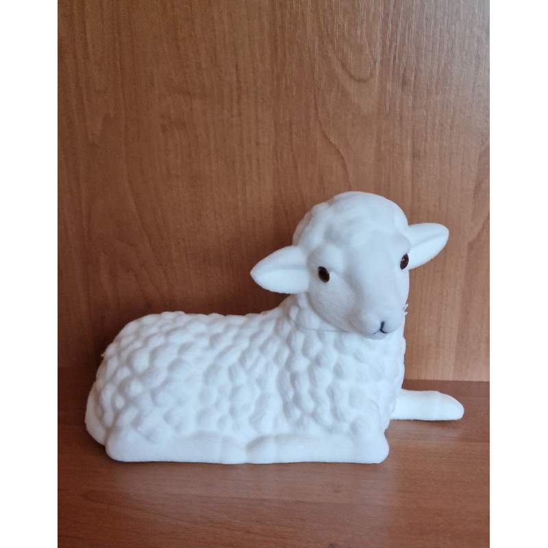 Duży biały flokowany baranek