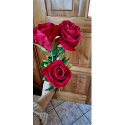 Czerwono-bordowa welurowa róża - 1 sztuka 62 cm