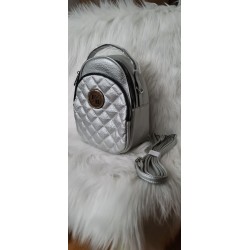 Damski plecak srebrny, torebka