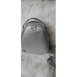 Damski plecak srebrny, torebka