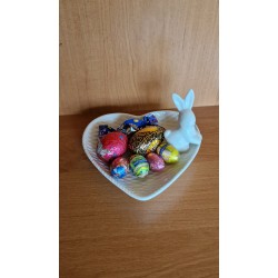 Talerzyk wielkanocny serduszko z zajączkiem