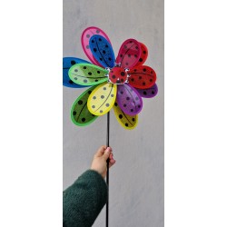 Podwójny kolorowy wiatraczek -Biedronka