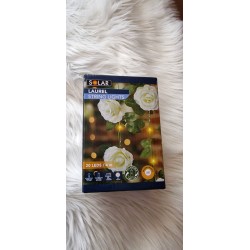 Solarna girlanda łańcuch białe róże