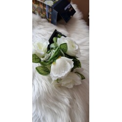 Solarna girlanda łańcuch białe róże