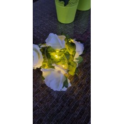 Solarna girlanda łańcuch białe róże