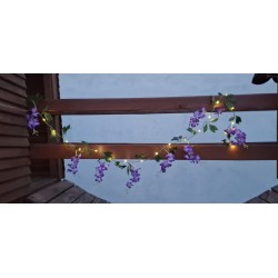 Solarna girlanda łańcuch wisteria fioletowa
