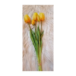 bukiet gumowych tulipanów w żółtym kolorze.