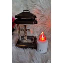 Znicz kapliczka Mini Krzyż 21 cm cm