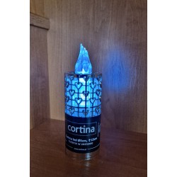 Srebrna świeca LED ażur 15 cm kolor zimny biały