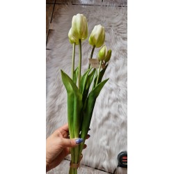 bukiet gumowych tulipanów w białym kolorze