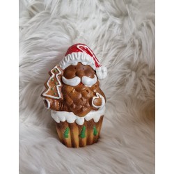 Figurka ceramiczna Mikołaj w babeczce