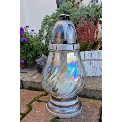 Szklany znicz tęczowe szkło mniejszy