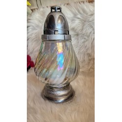 Szklany znicz tęczowe szkło mniejszy