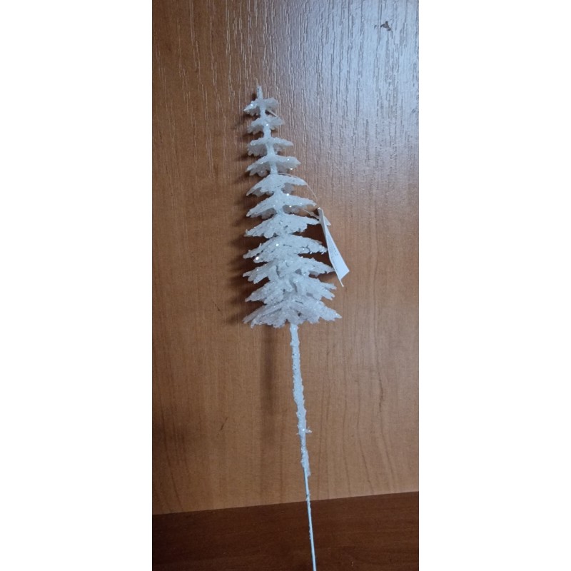 Choinka na piku - biała brokatowa