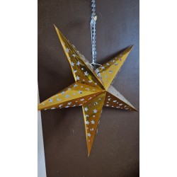 Świąteczna złota błyszcząca papierowa gwiazda średnica ok 84 cm