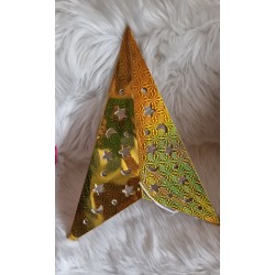 Świąteczna złota błyszcząca papierowa gwiazda średnica ok 84 cm