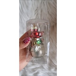 Szklana bombka bałwanek 8 cm