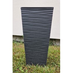 Doniczka Finezja Dłuto 18 cm x 18 cm x 36 cm antracyt grafit metalik