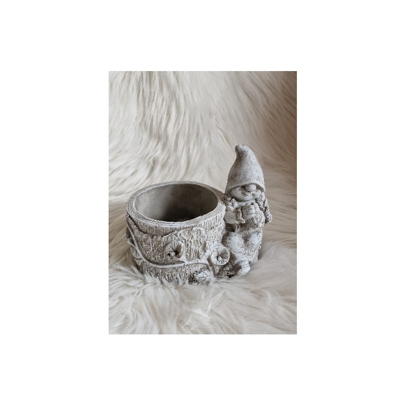 Doniczka osłonka cementowa - krasnal