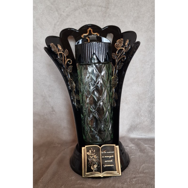 Znicz Artystyczny Z-6 wachlarz - Złota księga i róża