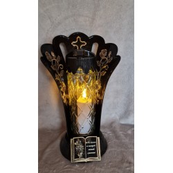 Znicz Artystyczny Z-6 wachlarz - Złota księga i róża