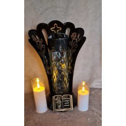 Znicz Artystyczny Z-6 wachlarz - Złota księga i róża