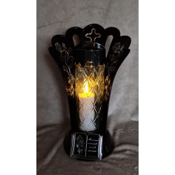 Znicz Artystyczny Z-6 wachlarz - srebrna księga i róża