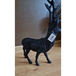 Duży brokatowy czarny renifer 39 cm
