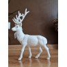 Biały brokatowy renifer 32 cm