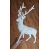 Biały brokatowy renifer 32 cm