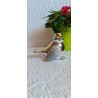 Figurka ceramiczna - srebrny ptaszek Glamour