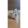 Figurka ceramiczna - srebrny ptaszek Glamour