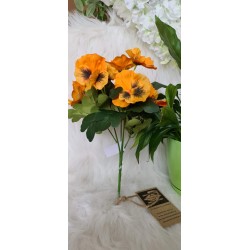 Sztuczne bukiety bratków- kolor pomarańczowy