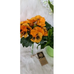 Sztuczne bukiety bratków- kolor pomarańczowy