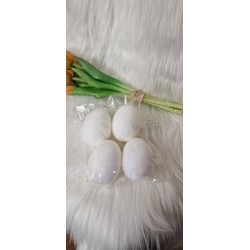 Komplet białe śmietankowe flokowane jajka