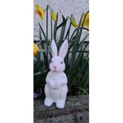 Zając kremowy - biały flokowany 24 cm