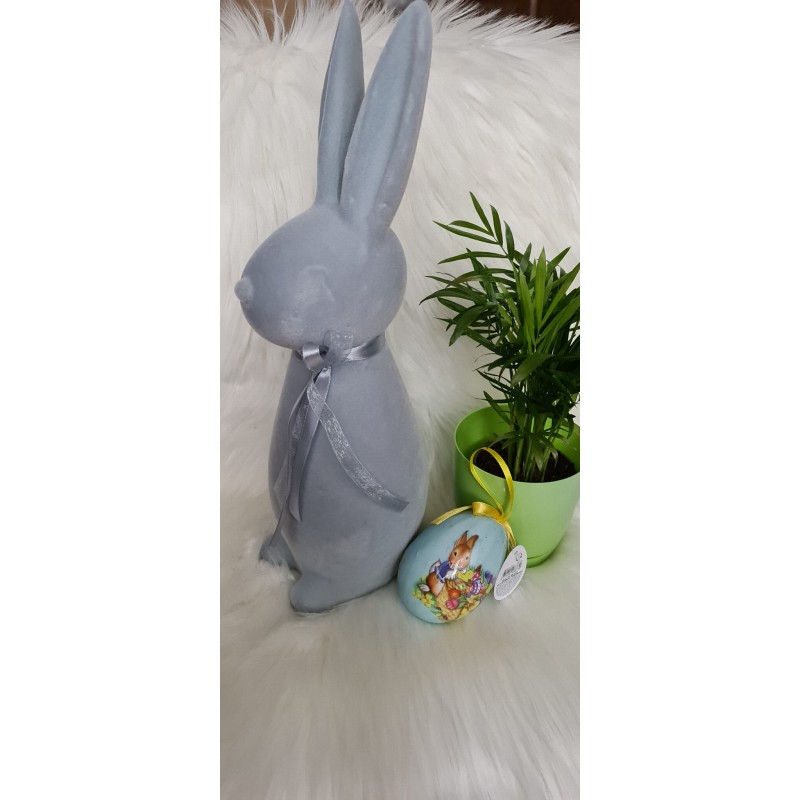 Zając szary flokowany wysokość 40 cm