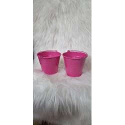 Wiadereczko - Wiaderko osłonka metalowa kolor fuksja