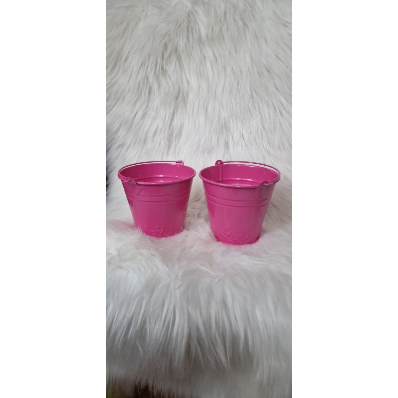 Wiadereczko - Wiaderko osłonka metalowa kolor fuksja