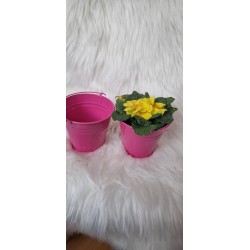 Wiadereczko - Wiaderko osłonka metalowa kolor fuksja