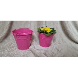 Wiadereczko - Wiaderko osłonka metalowa kolor fuksja