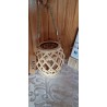 Lampion, latarnia drewniana natural ze sznurkiem
