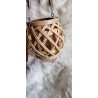 Lampion, latarnia drewniana natural ze sznurkiem