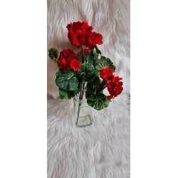 Sztuczny bukiet pelargonia - kolor czerwony