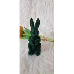 Mały Zając flokowany welurowy kolor butelkowa zieleń 13 m