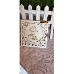 Album ze sklejki karnet pamiątka komunijna kwiatki