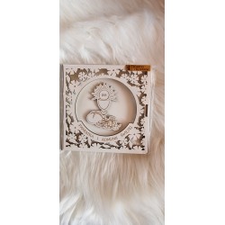 Album ze sklejki karnet pamiątka komunijna kwiatki