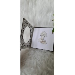 Album ze sklejki karnet pamiątka komunijna kwiatki