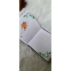 Album ze sklejki karnet pamiątka komunijna kwiatki