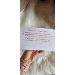 Karnet komunijny kielich, sklejka, pamiątka komunijna Hostia promyki